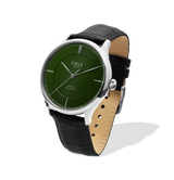 Green and Silver Mens Mechanical Watch
