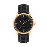 Mens black and gold dress watch