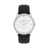 Sennen Automatic in White & Silver - Engraved 001 - Firle Watches