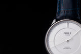 mens silver white navy dress watch