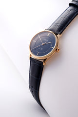 Blue and gold mens dress watch