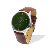 Sennen Automatic in Green, Silver & Cognac - Firle Watches