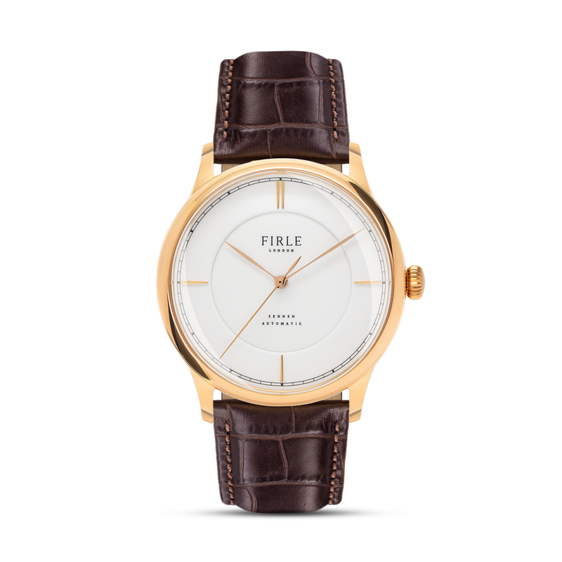 Sennen Automatic in White & Gold - Firle Watches