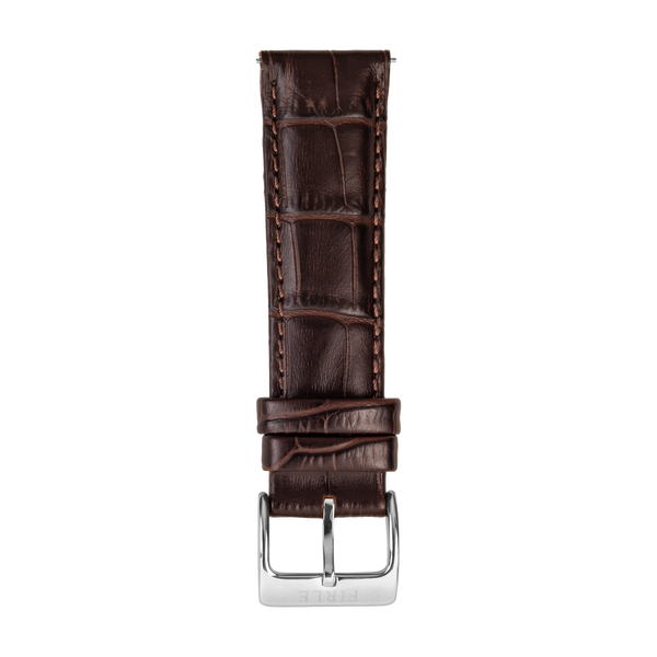 BROWN FAUX CROCODILE - PIN BUCKLE - Firle Watches