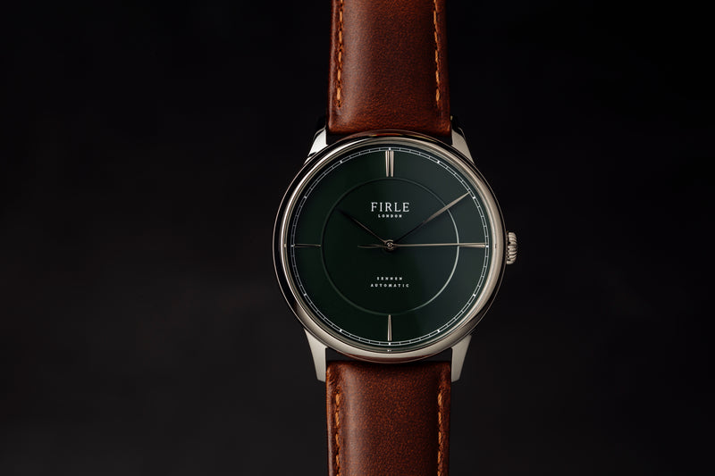 Sennen Automatic in Green, Silver & Cognac - Firle Watches